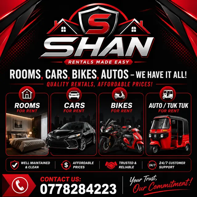 SHAN CAR BIKE ROOMS RENTAl JAFFNA (PVT)LTD